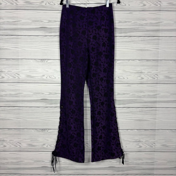 Urban Renewal Pants - Urban Renewal Purple Floral Flare Leg Bell Bottoms Pants Size Medium NWT Gothic